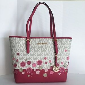 michael kors pink flower purse
